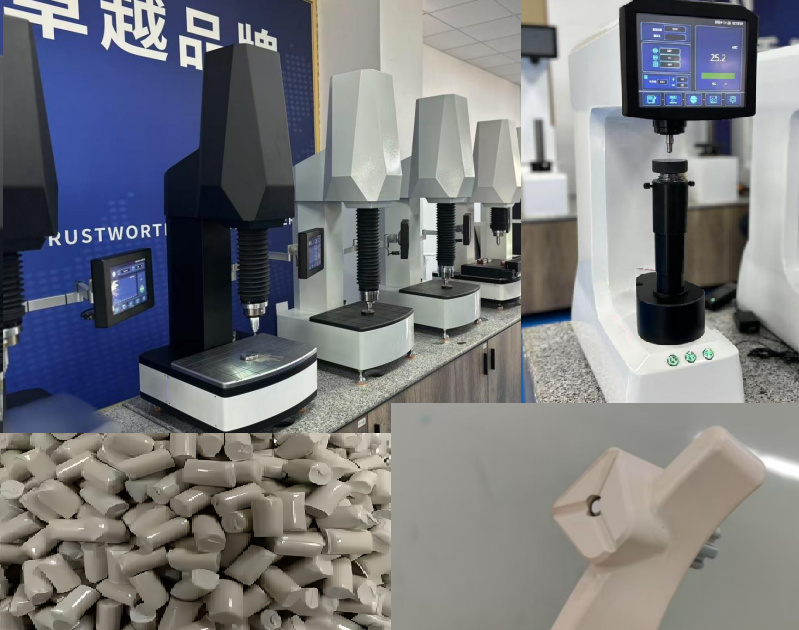 Rockwell hardness test of PEEK polymer composites